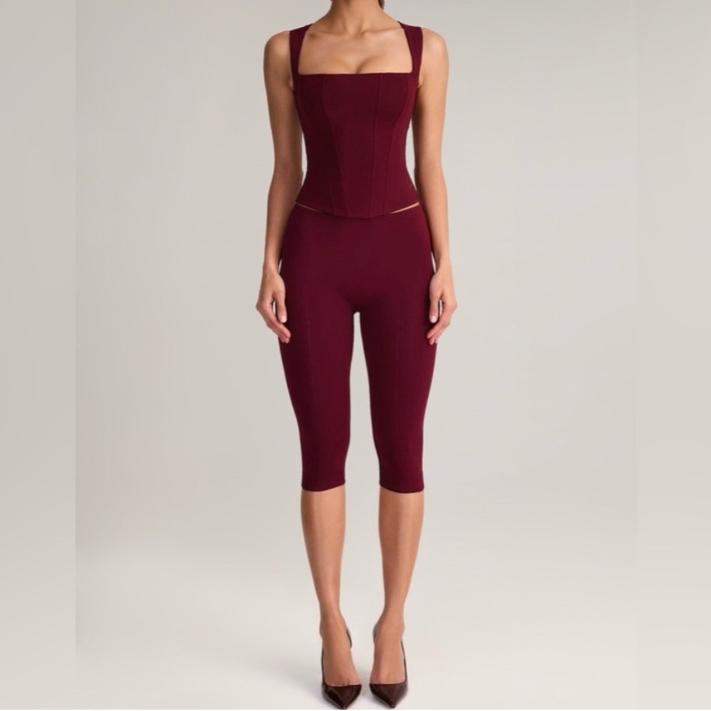Oh Polly Wine Red Capri Set
